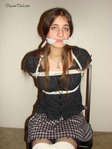 tucsontied.com - Stiletto, Bound and cleave gagged on the chair... thumbnail